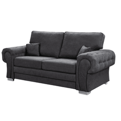 Verona High Back Black Fabric 3 Seater Sofa