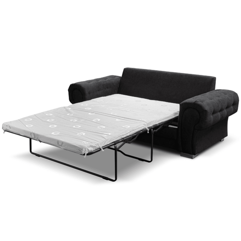 Verona High Back Black Fabric 3 Seater Sofa Bed