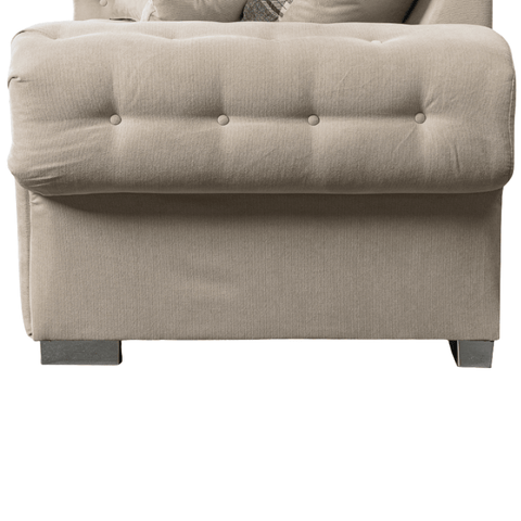 Verona High Back Cream Fabric 3 Seater Sofa