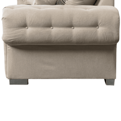Verona High Back Cream Fabric 3 Seater Sofa