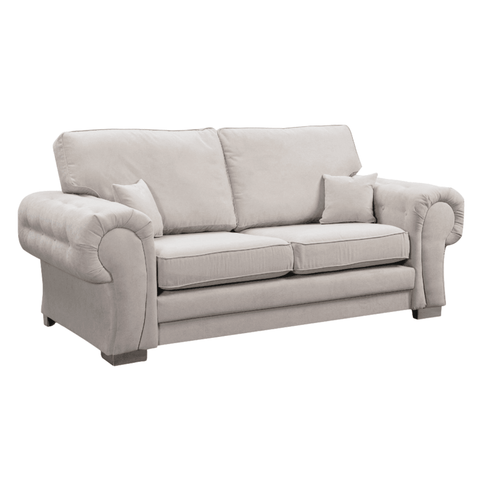 Verona High Back Cream Fabric 3 Seater Sofa
