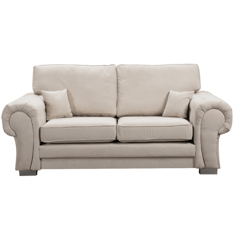 Verona High Back Cream Fabric 3 Seater Sofa