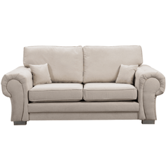 Verona High Back Cream Fabric 3 Seater Sofa