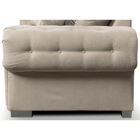 Verona High Back Cream Fabric 3 Seater Sofa Bed