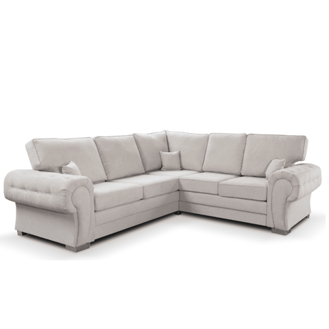 Verona High Back Cream Fabric Corner Sofa Bed