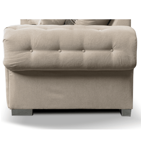 Verona High Back Cream Fabric Corner Sofa Bed