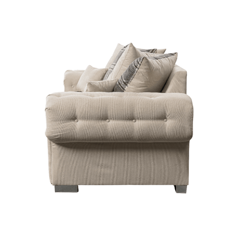 Verona Scatter Back Cream Fabric 3 Seater Sofa