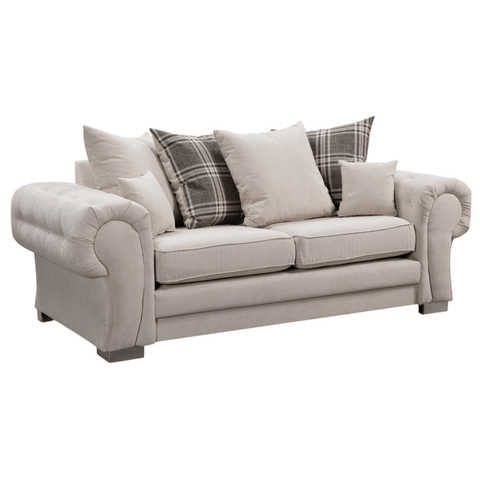 Verona Scatter Back Cream Fabric 3 Seater Sofa