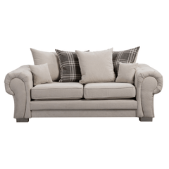 Verona Scatter Back Cream Fabric 3 Seater Sofa