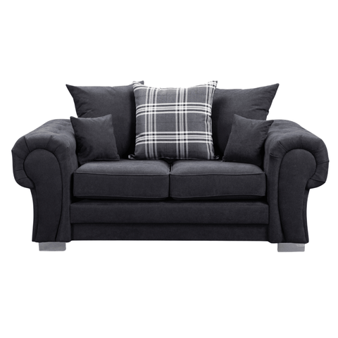 Verona Scatter Black Fabric 2 Seater Sofa
