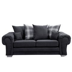 Verona Scatter Black Fabric 3 Seater Sofa
