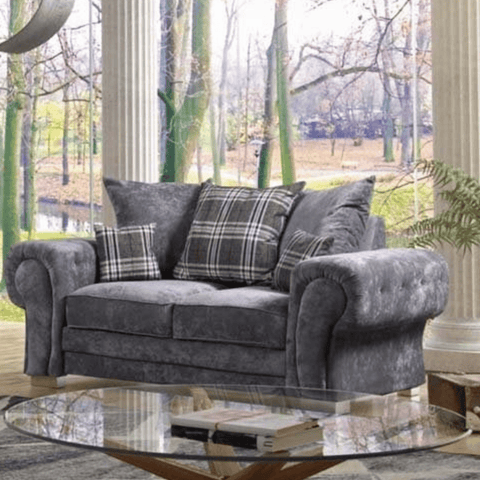 Verona Scatter Grey Fabric 2 Seater Sofa
