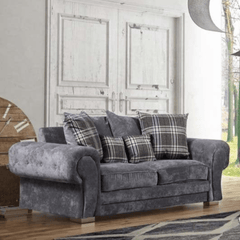 Verona Scatter Grey Fabric 3 Seater Sofa