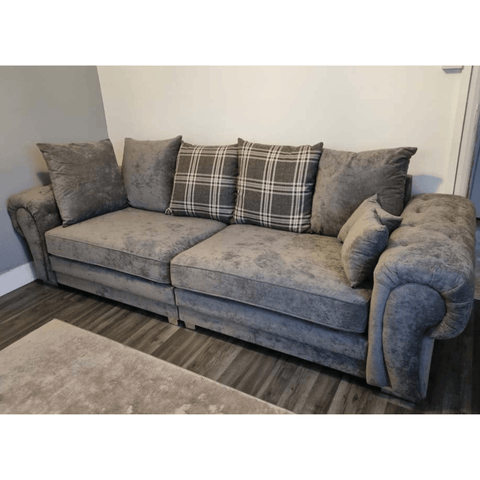 Verona Scatter Grey Fabric 4 Seater Sofa