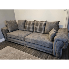 Verona Scatter Grey Fabric 4 Seater Sofa