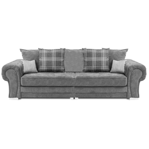 Verona Scatter Grey Fabric 4 Seater Sofa